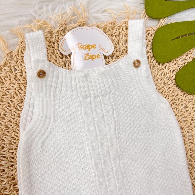 Jardineira de linha pipoca branca